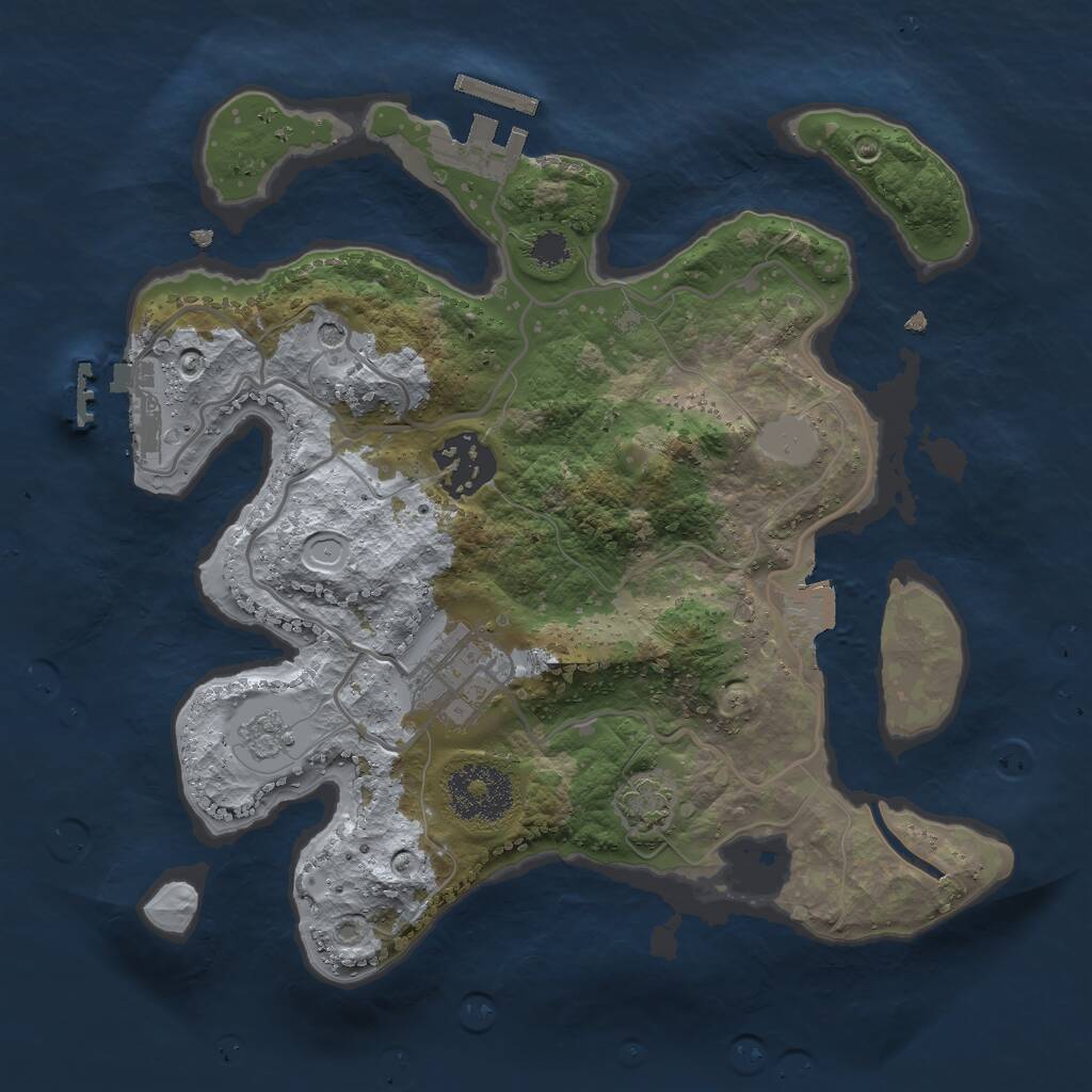 Rust Map: Procedural Map, Size: 2600, Seed: 26553297, 8 Monuments
