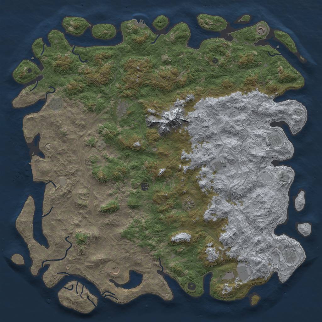 Rust Map: Procedural Map, Size: 6000, Seed: 17670, 20 Monuments