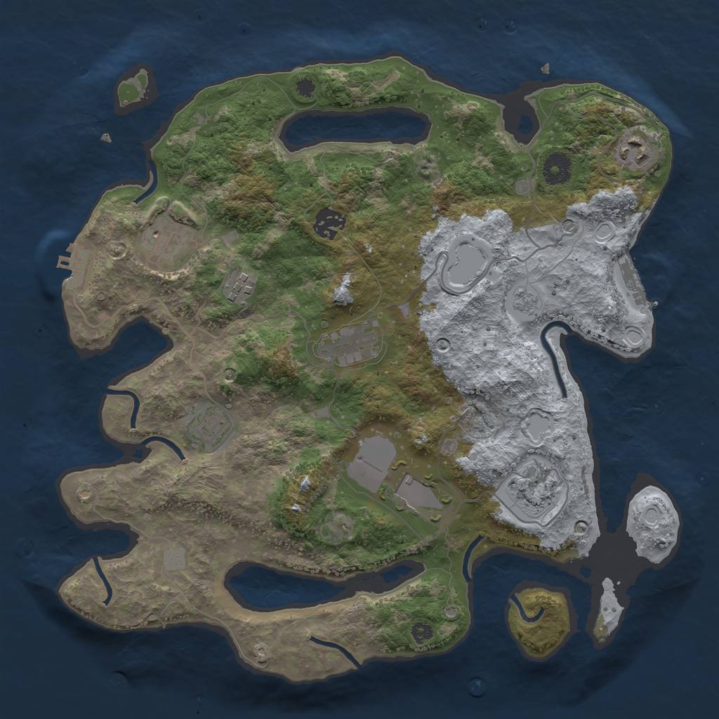 Rust Map: Procedural Map, Size: 3500, Seed: 4336252, 17 Monuments