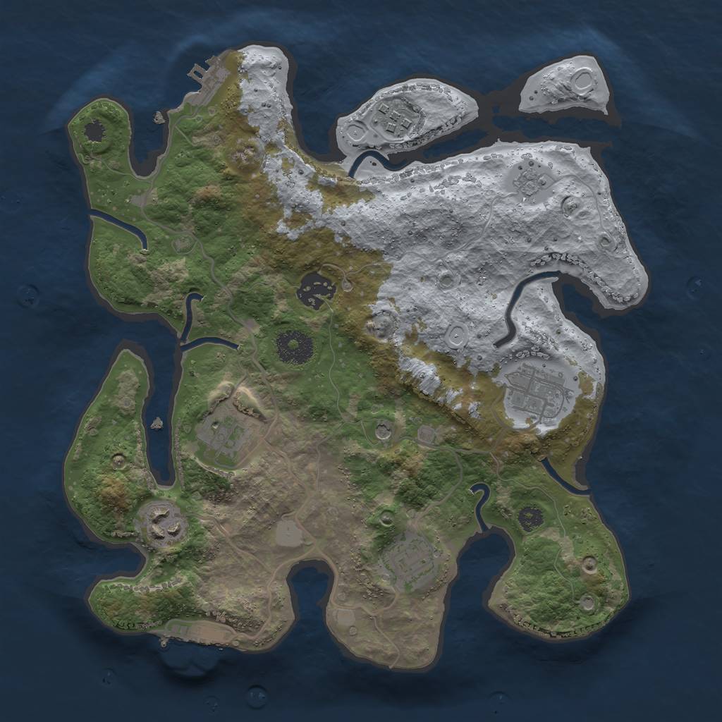 Rust Map: Procedural Map, Size: 3000, Seed: 1618601560, 15 Monuments