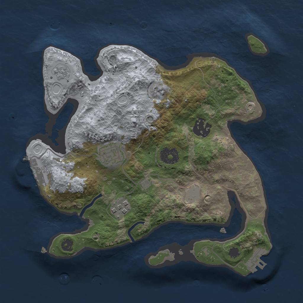Rust Map: Procedural Map, Size: 2500, Seed: 271473, 11 Monuments