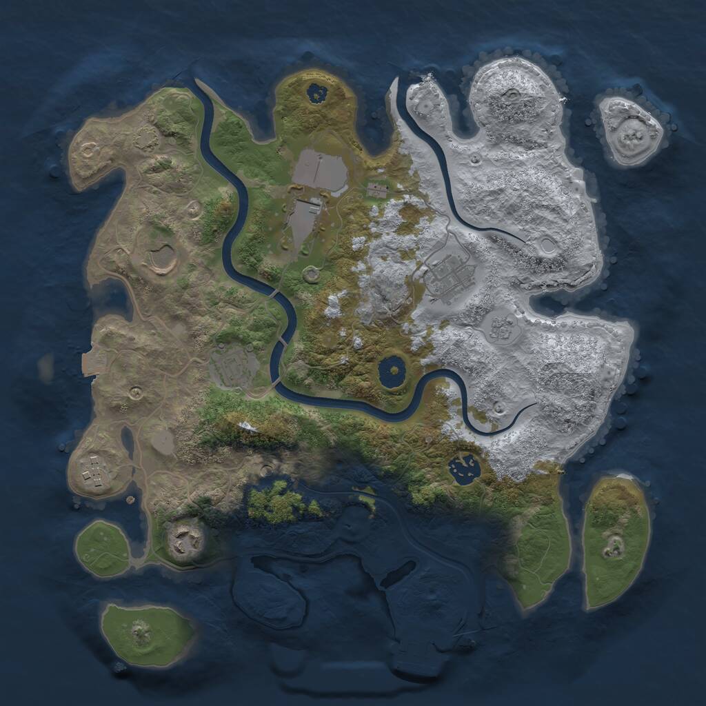 Rust Map: Procedural Map, Size: 3500, Seed: 1695814009, 12 Monuments