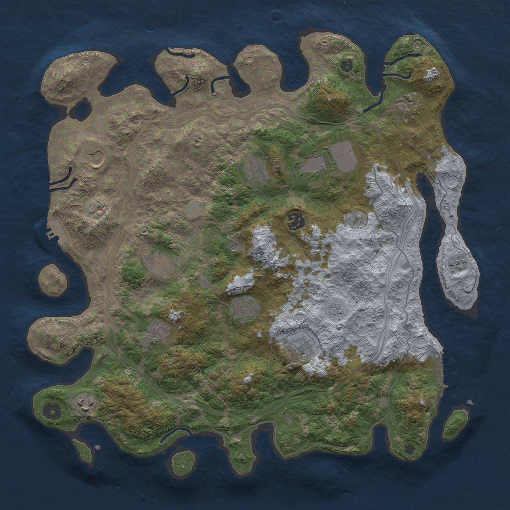 Rust Map: Procedural Map, Size: 4300, Seed: 1867882916, 20 Monuments