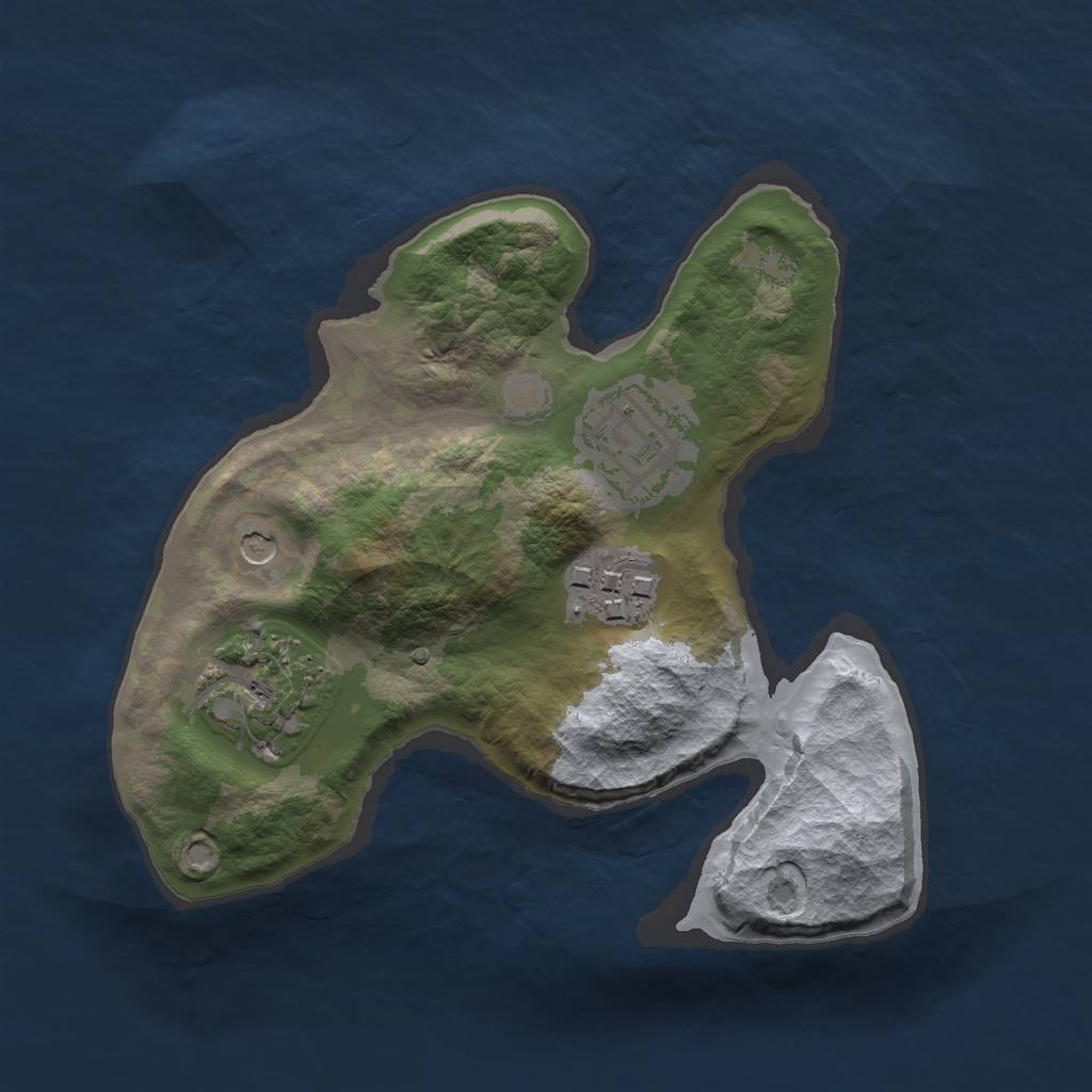 Rust Map: Barren, Size: 2000, Seed: 55242, 6 Monuments