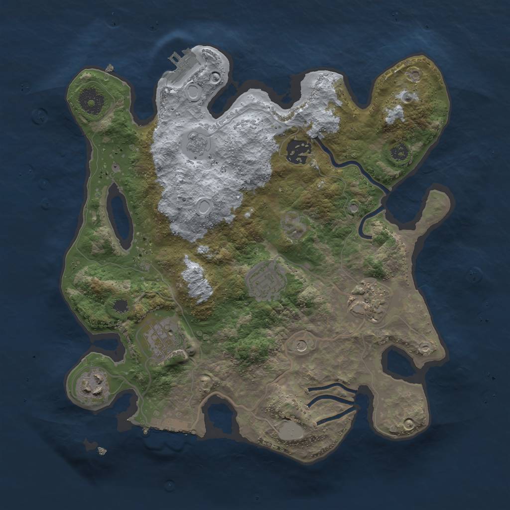 Rust Map: Procedural Map, Size: 3000, Seed: 6669, 14 Monuments