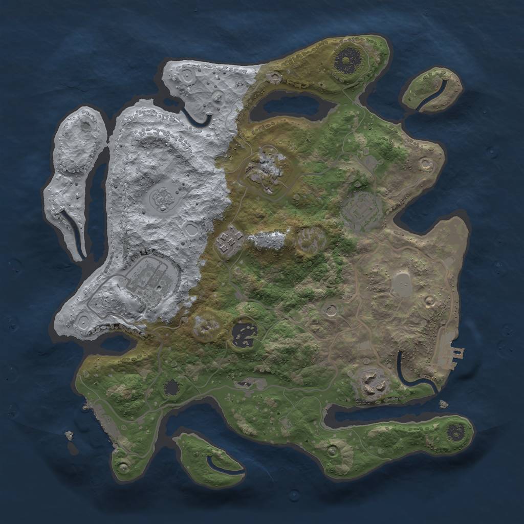 Rust Map: Procedural Map, Size: 3000, Seed: 609076081, 15 Monuments
