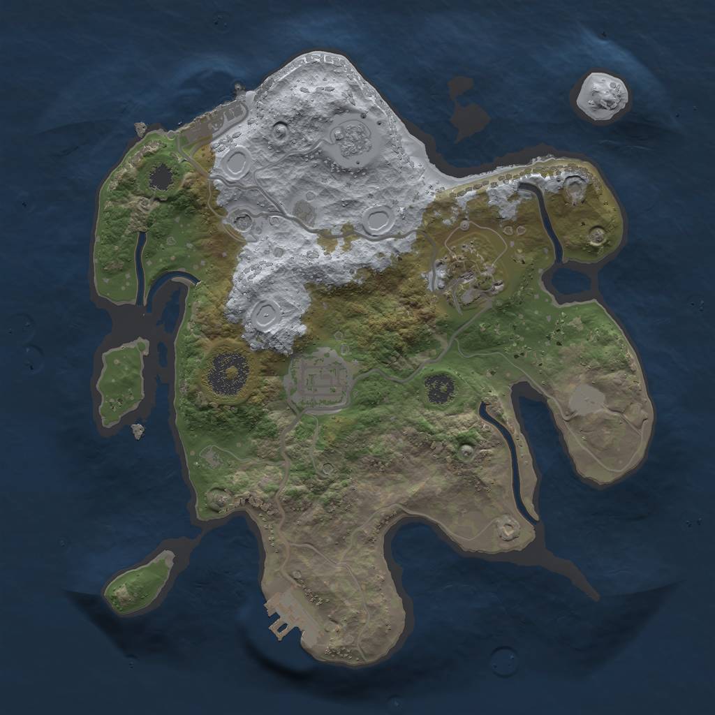 Rust Map: Procedural Map, Size: 2500, Seed: 7757, 11 Monuments