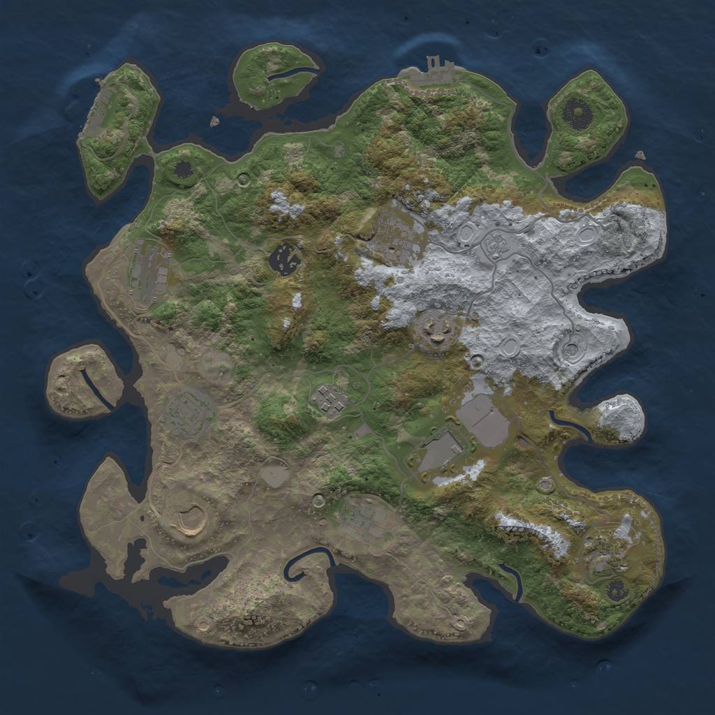 Rust Map: Procedural Map, Size: 3500, Seed: 924820011, 19 Monuments