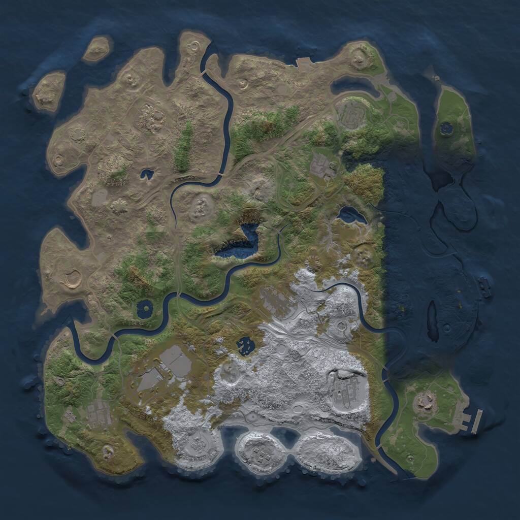 Rust Map: Procedural Map, Size: 4250, Seed: 901989250, 17 Monuments