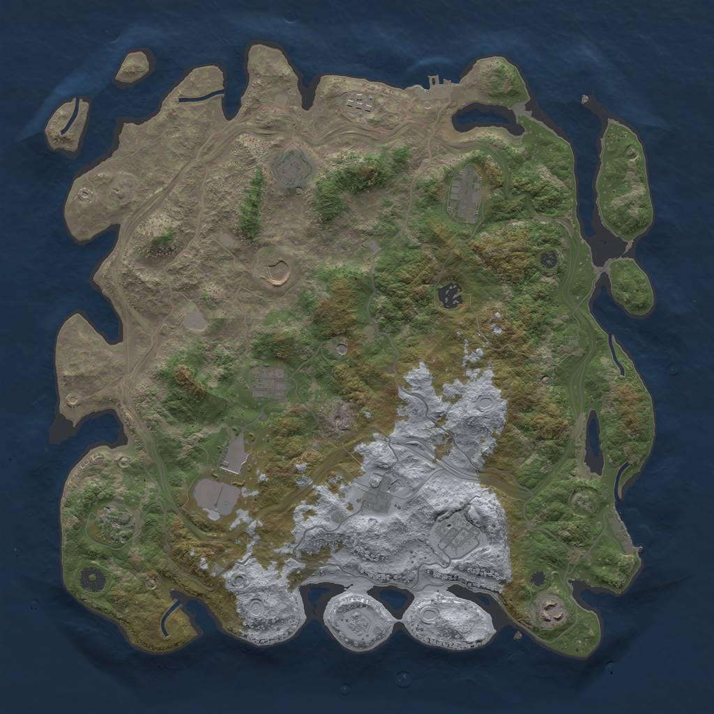 Rust Map: Procedural Map, Size: 4250, Seed: 901989250, 20 Monuments