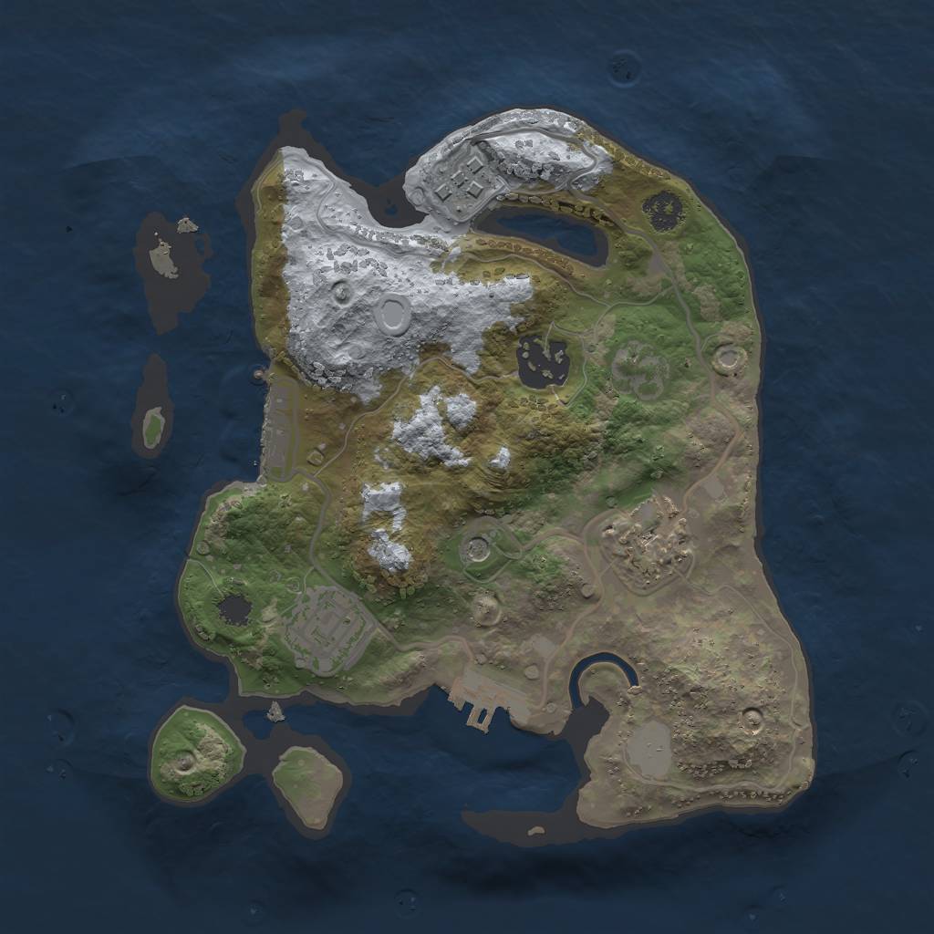 Rust Map: Procedural Map, Size: 2500, Seed: 856436, 12 Monuments