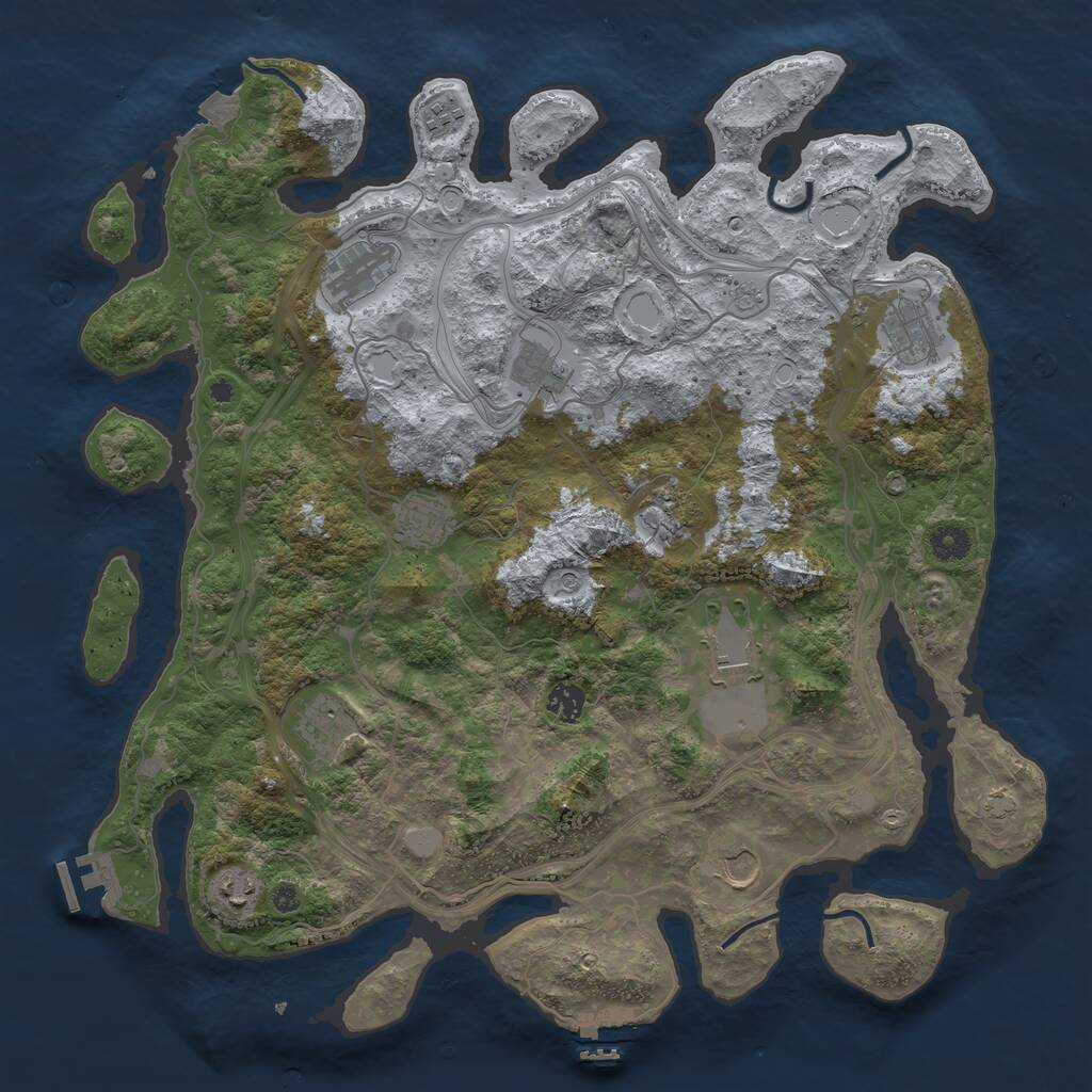 Rust Map: Procedural Map, Size: 4250, Seed: 37062430, 17 Monuments