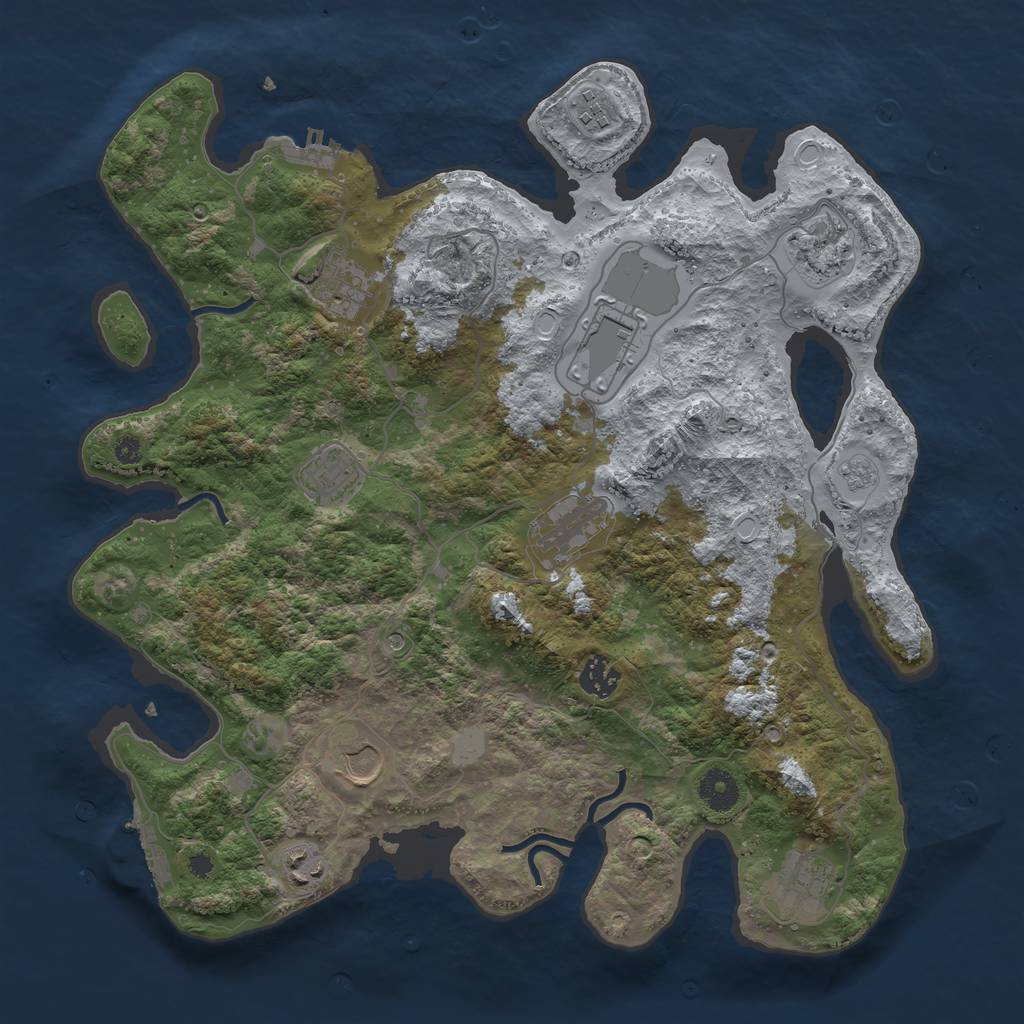 Rust Map: Procedural Map, Size: 3800, Seed: 962580435, 19 Monuments