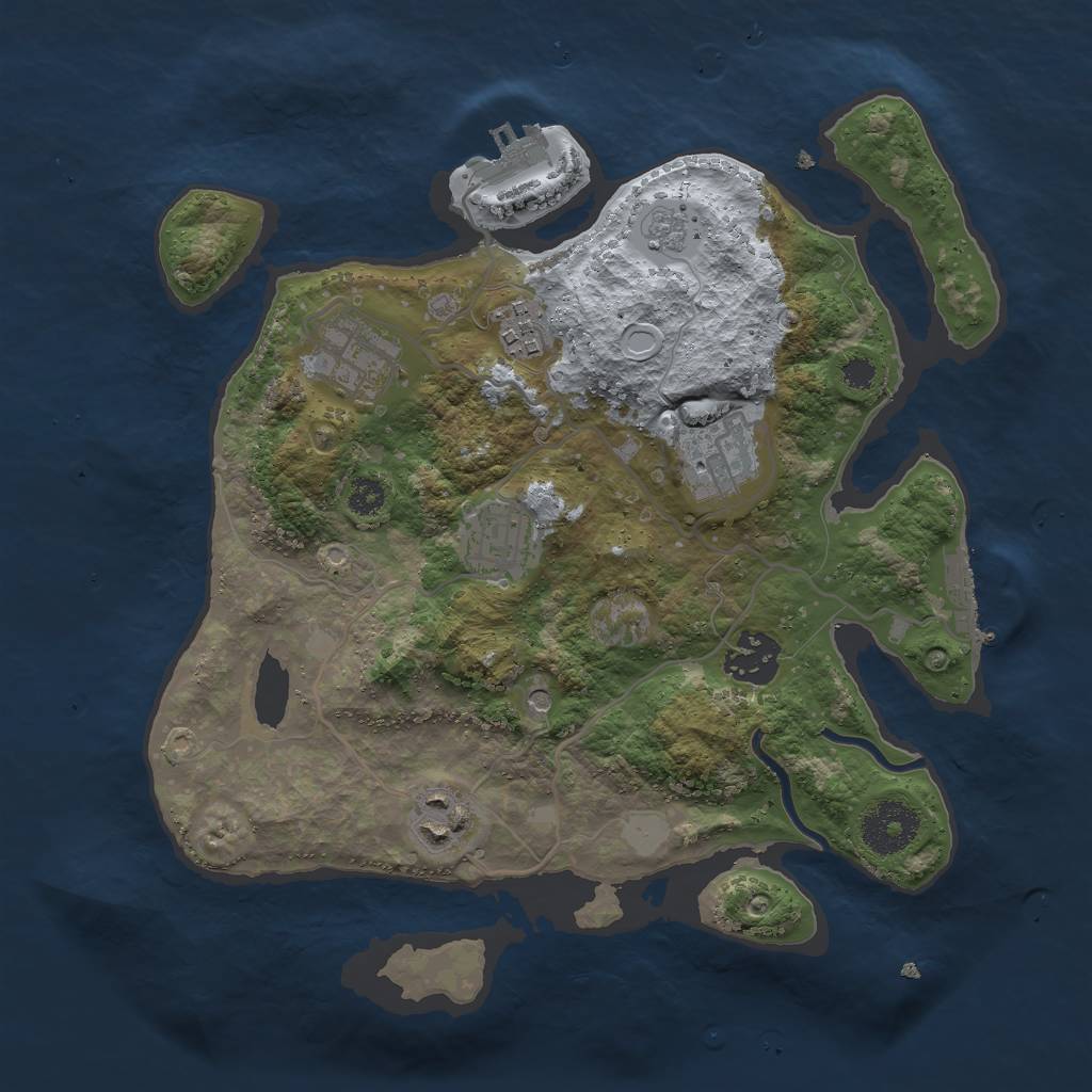 Rust Map: Procedural Map, Size: 3000, Seed: 1779875771, 15 Monuments