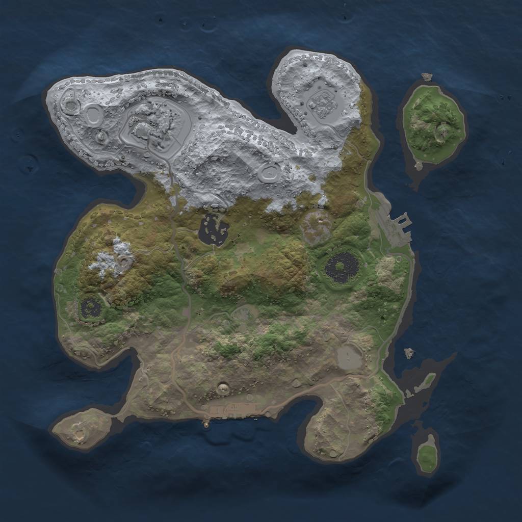 Rust Map: Procedural Map, Size: 2500, Seed: 449361810, 10 Monuments