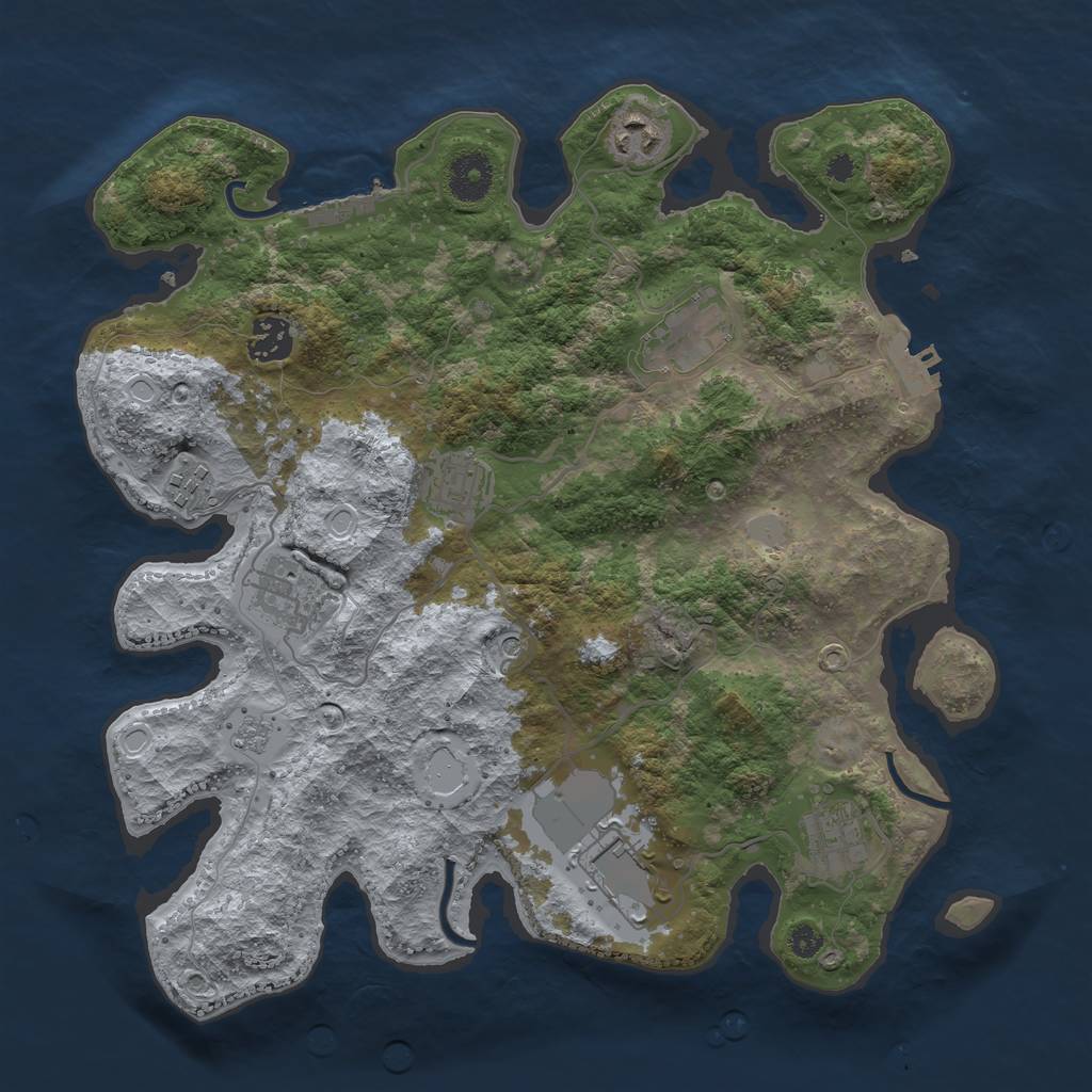 Rust Map: Procedural Map, Size: 3500, Seed: 1743129967, 17 Monuments