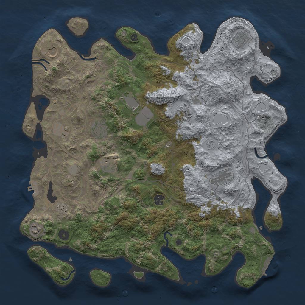 Rust Map: Procedural Map, Size: 4250, Seed: 832077124, 20 Monuments