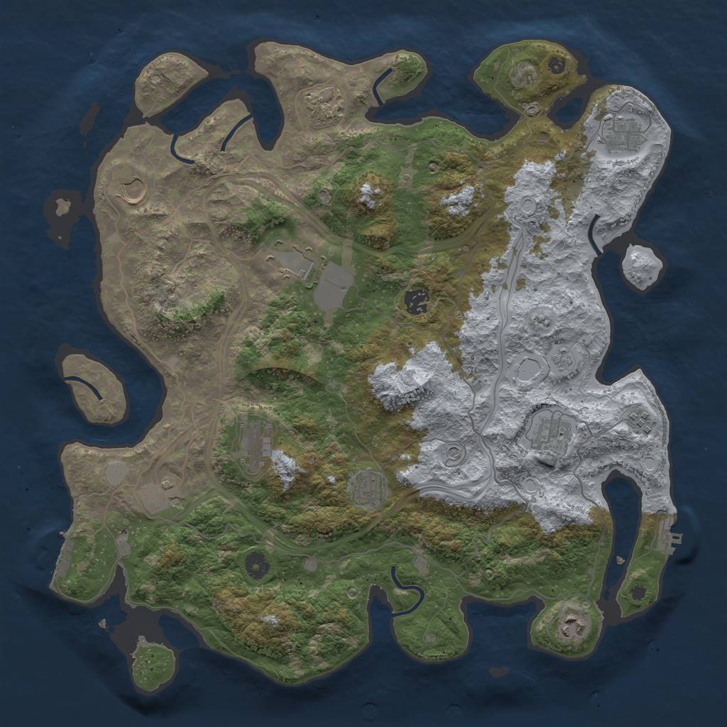 Rust Map: Procedural Map, Size: 4250, Seed: 165965796, 20 Monuments