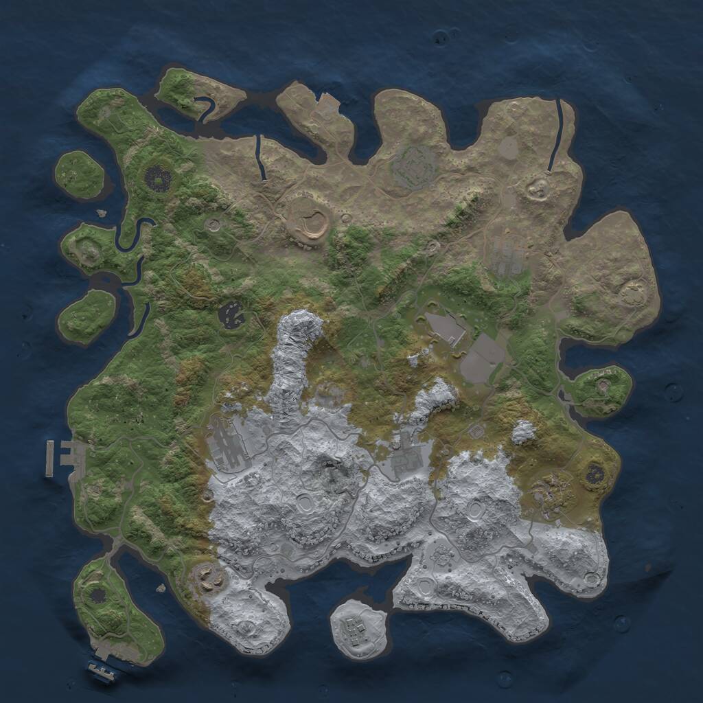 Rust Map: Procedural Map, Size: 3850, Seed: 458382, 16 Monuments