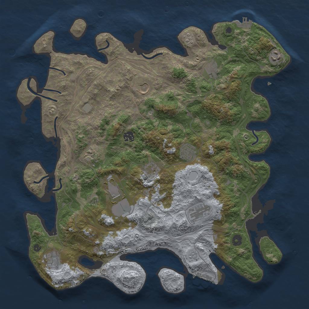 Rust Map: Procedural Map, Size: 4250, Seed: 709610229, 20 Monuments