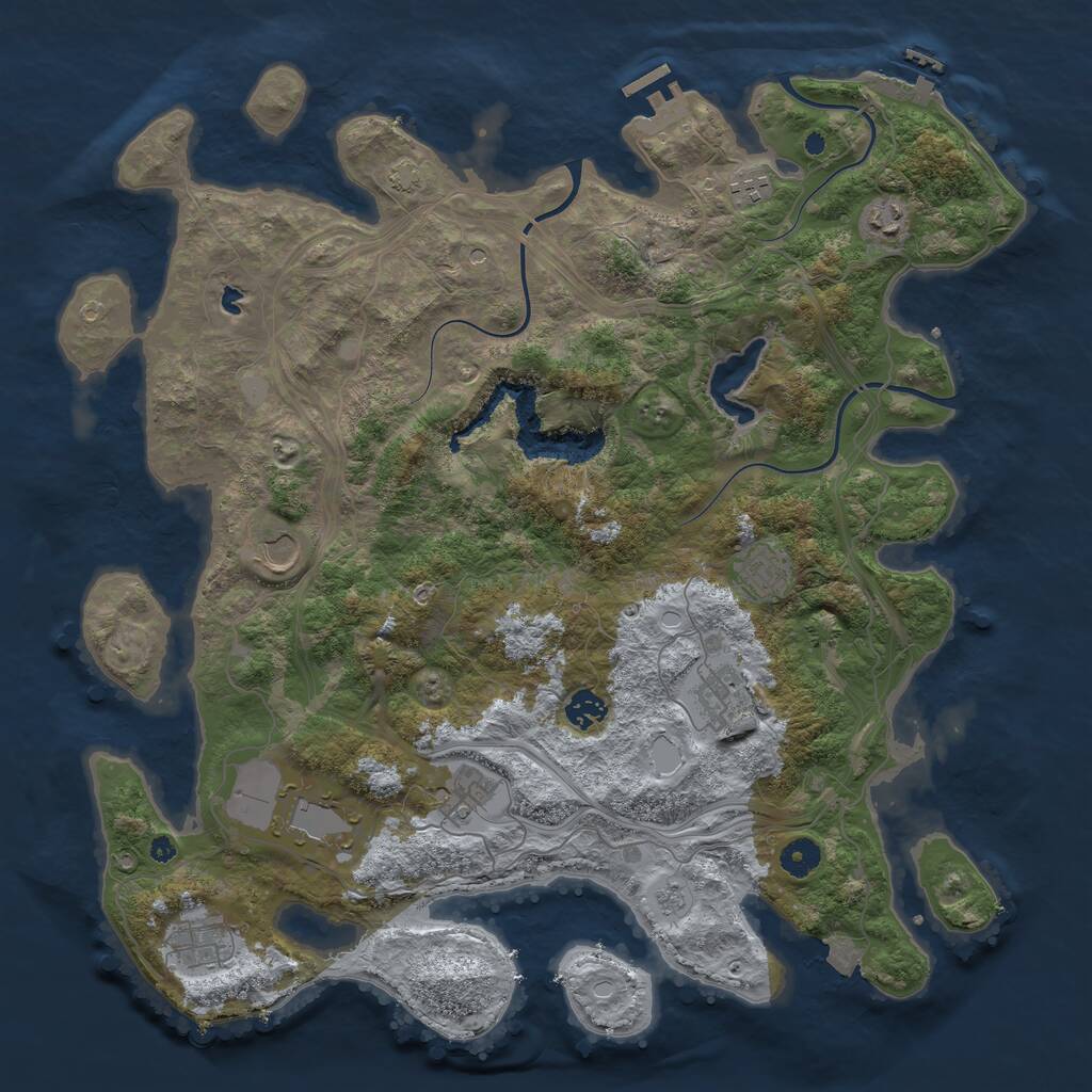 Rust Map: Procedural Map, Size: 4250, Seed: 709610229, 15 Monuments