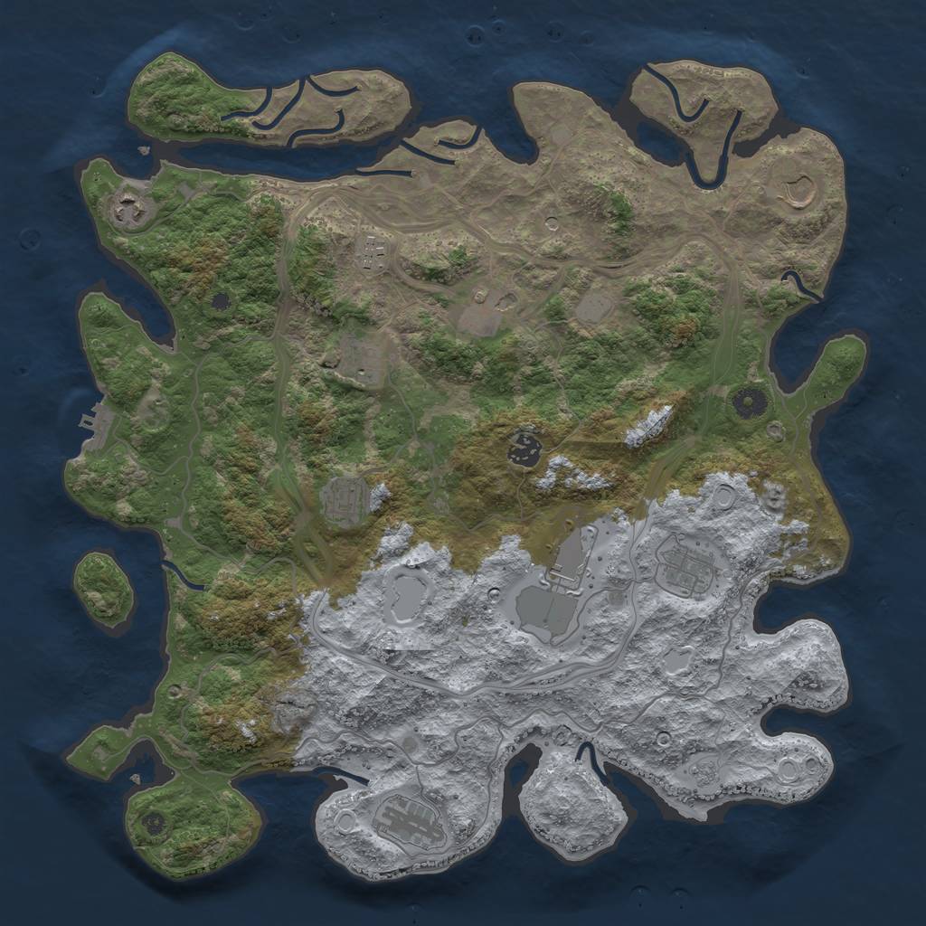 Rust Map: Procedural Map, Size: 4250, Seed: 1192652810, 18 Monuments