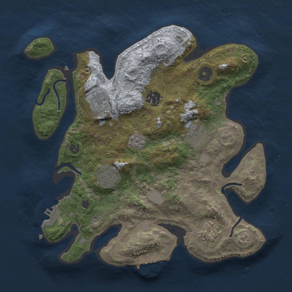 Rust Map: Procedural Map, Size: 3000, Seed: 1842, 14 Monuments