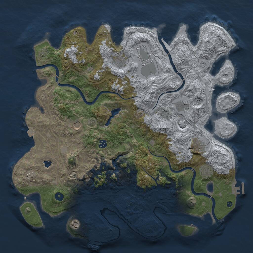 Rust Map: Procedural Map, Size: 4400, Seed: 599188860, 15 Monuments