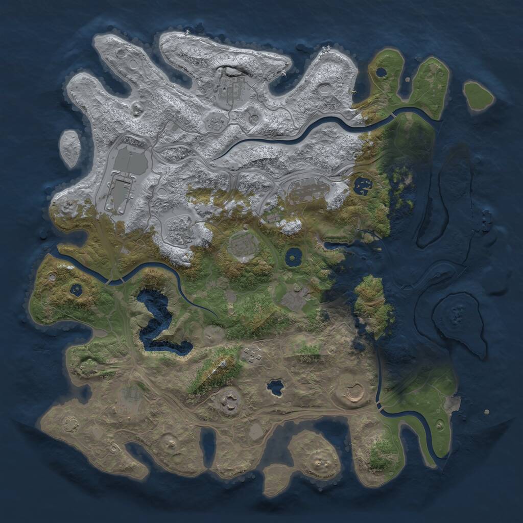 Rust Map: Procedural Map, Size: 4250, Seed: 1958382760, 16 Monuments