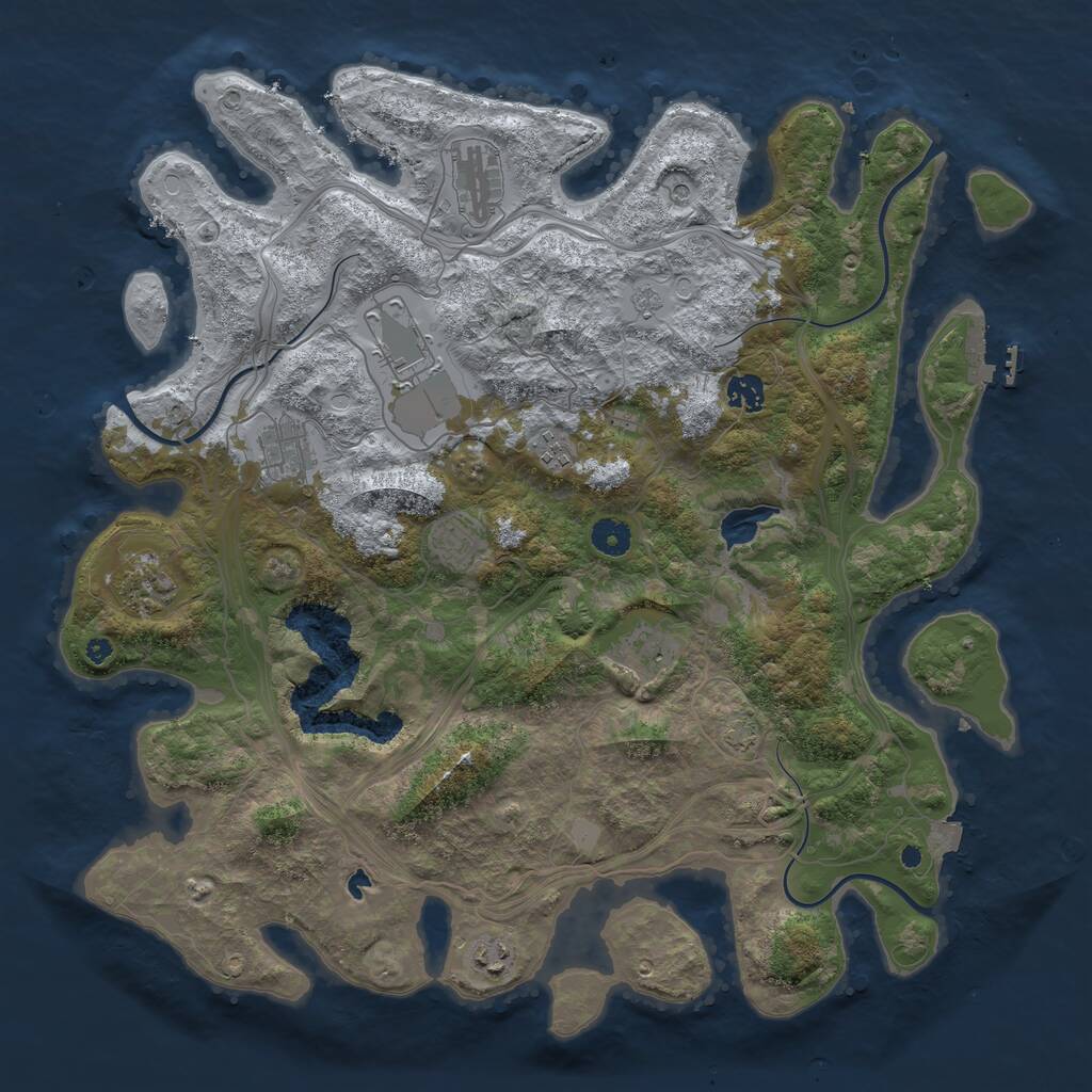 Rust Map: Procedural Map, Size: 4250, Seed: 1958382760, 14 Monuments