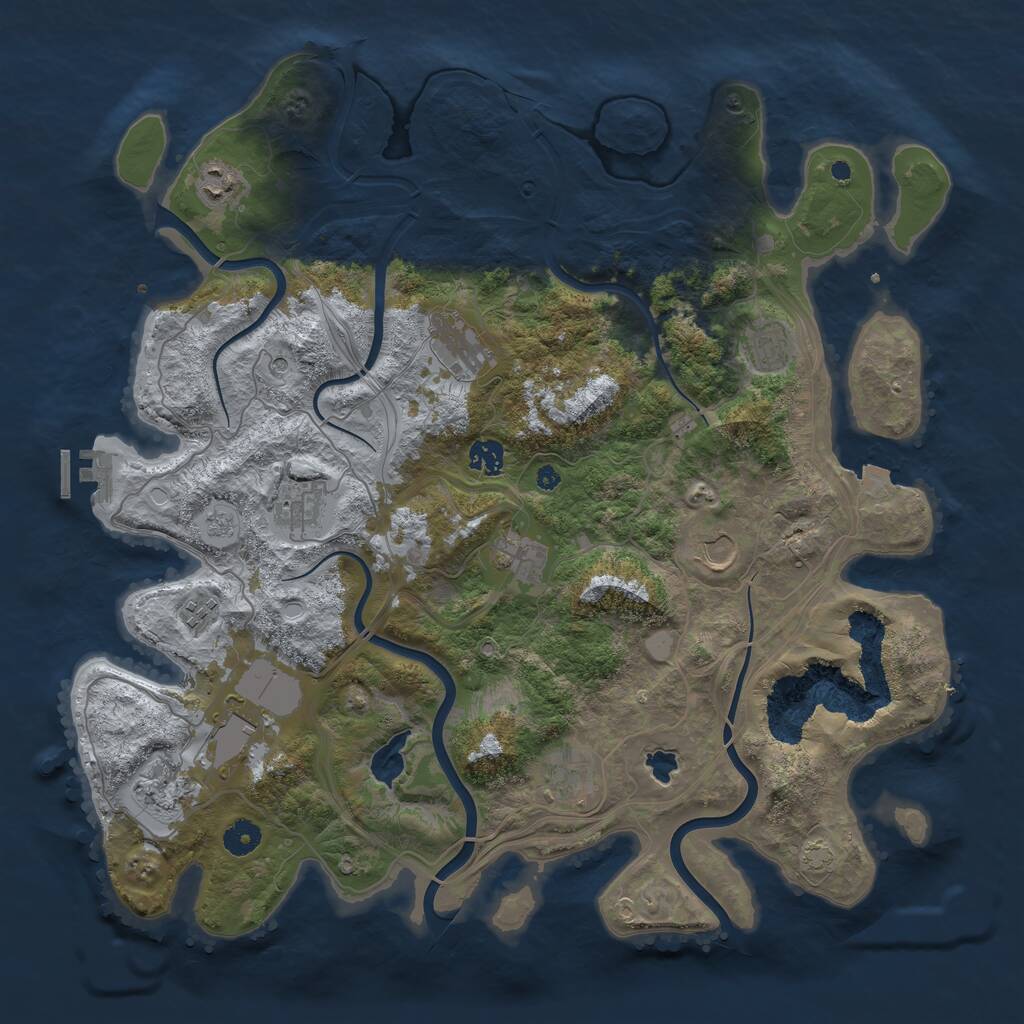 Rust Map: Procedural Map, Size: 4250, Seed: 780626625, 16 Monuments
