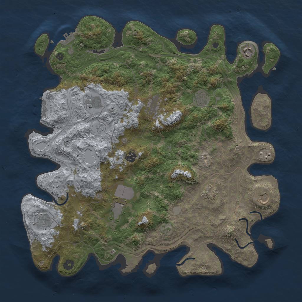 Rust Map: Procedural Map, Size: 4250, Seed: 780626625, 19 Monuments