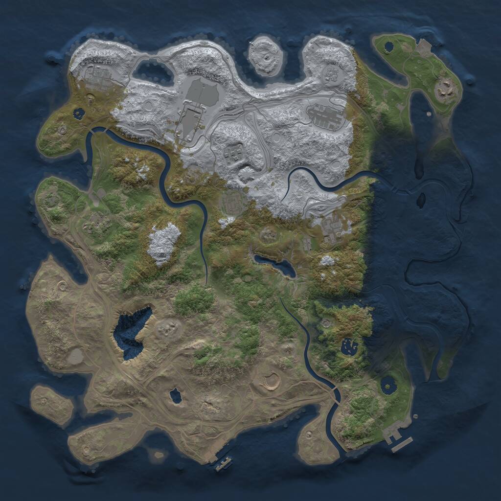 Rust Map: Procedural Map, Size: 4300, Seed: 1570169194, 16 Monuments