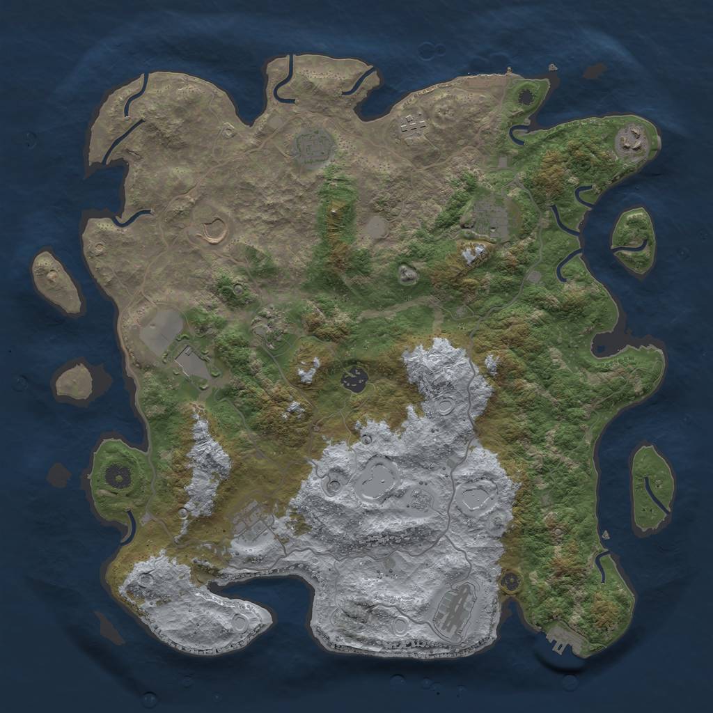Rust Map: Procedural Map, Size: 4200, Seed: 2424, 19 Monuments