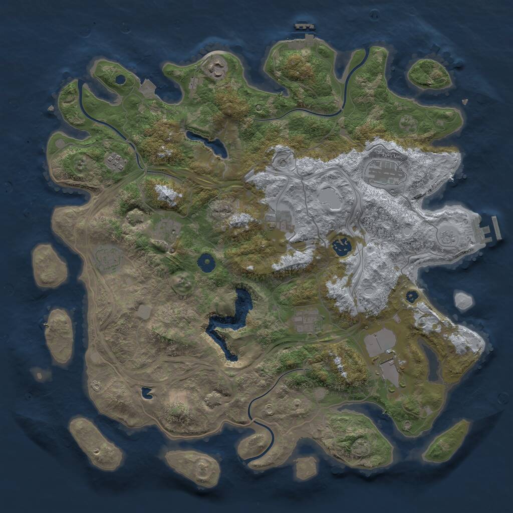 Rust Map: Procedural Map, Size: 4250, Seed: 1812671077, 15 Monuments