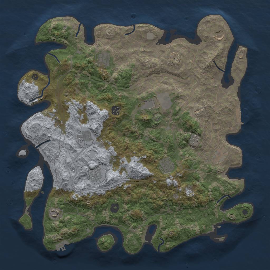 Rust Map: Procedural Map, Size: 4250, Seed: 488906451, 20 Monuments
