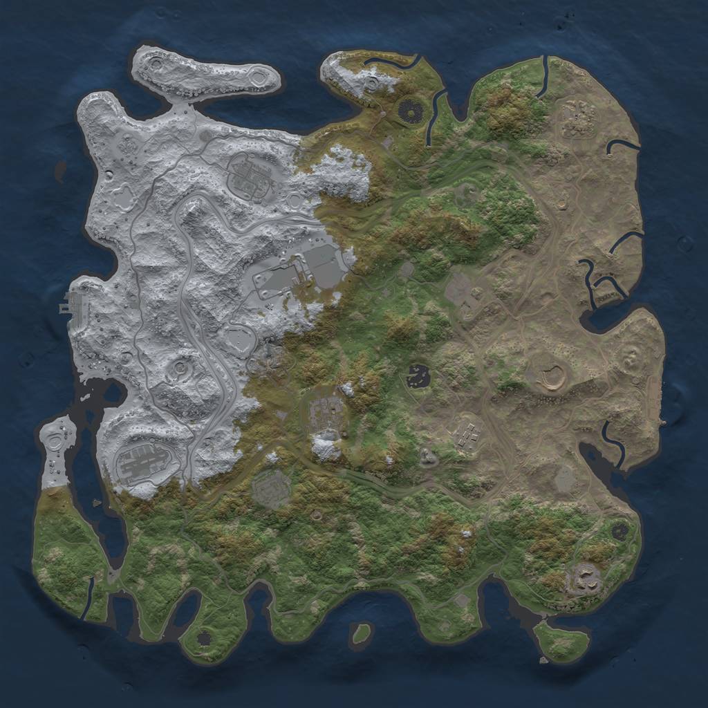 Rust Map: Procedural Map, Size: 4300, Seed: 806613125, 20 Monuments