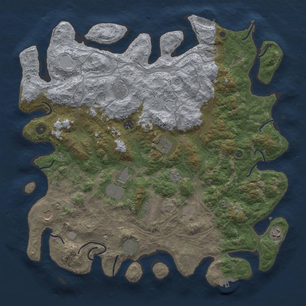 Rust Map: Procedural Map, Size: 4500, Seed: 286786285, 19 Monuments