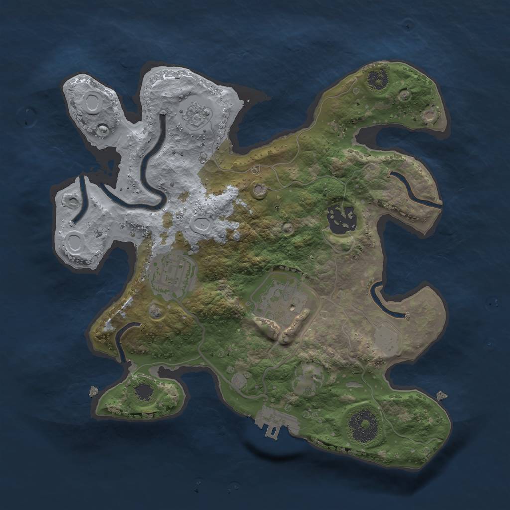 Rust Map: Procedural Map, Size: 2500, Seed: 319, 10 Monuments