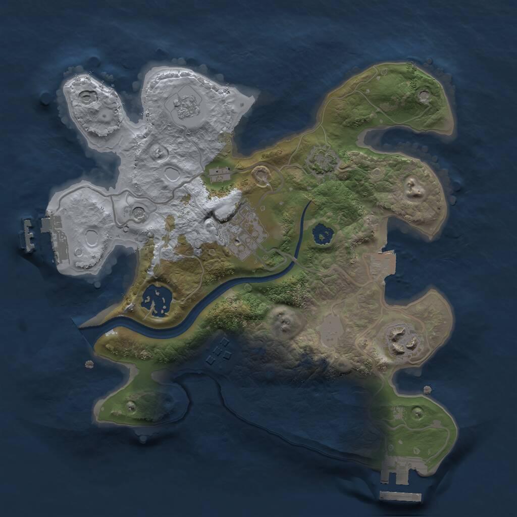 Rust Map: Procedural Map, Size: 2500, Seed: 319, 10 Monuments