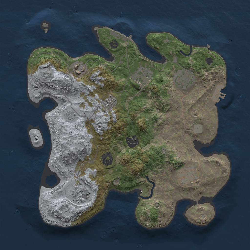 Rust Map: Procedural Map, Size: 3000, Seed: 925991622, 15 Monuments