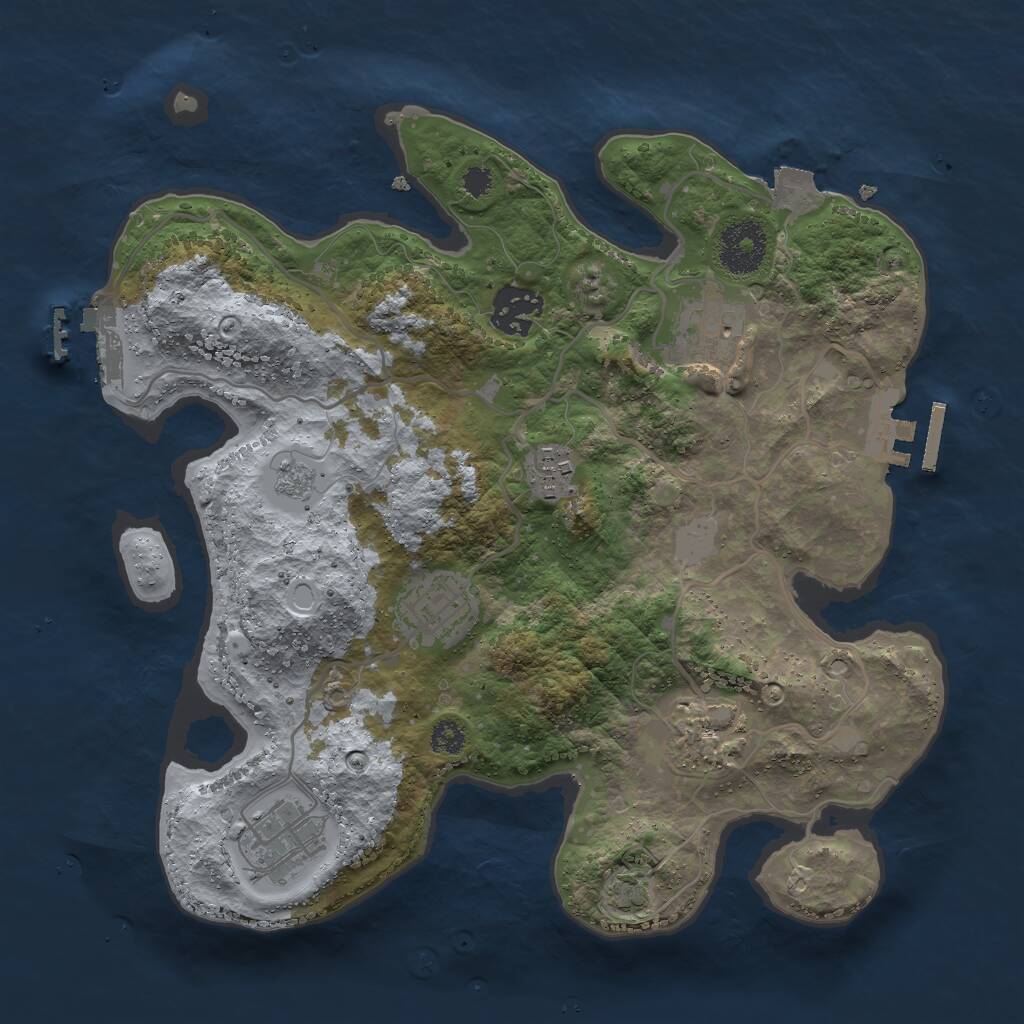Rust Map: Procedural Map, Size: 3000, Seed: 925991622, 11 Monuments
