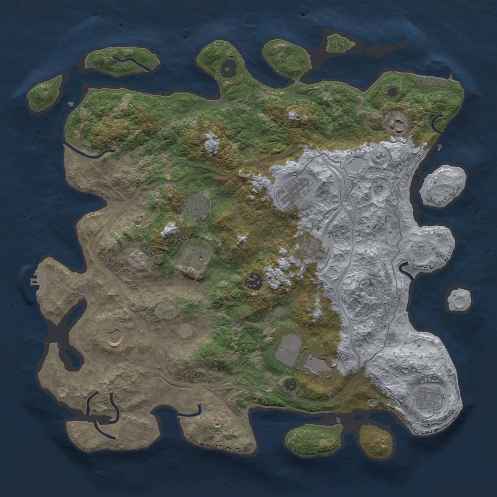 Rust Map: Procedural Map, Size: 4250, Seed: 32132156, 19 Monuments