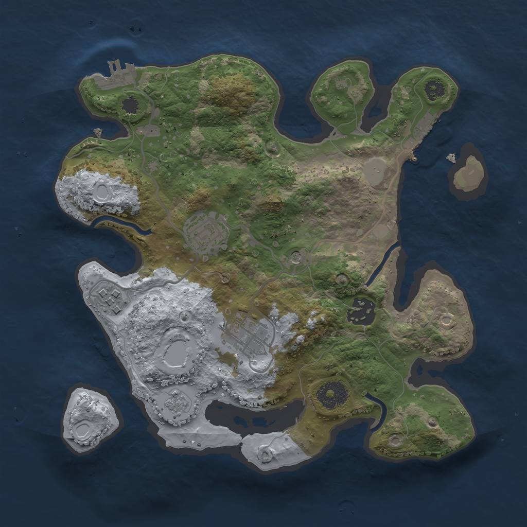 Rust Map: Procedural Map, Size: 2750, Seed: 1561809296, 13 Monuments