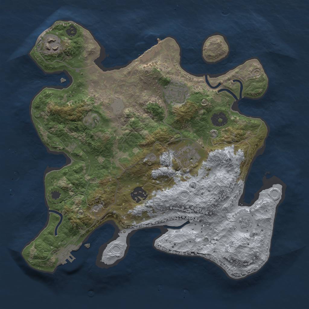 Rust Map: Procedural Map, Size: 3000, Seed: 18322540, 13 Monuments