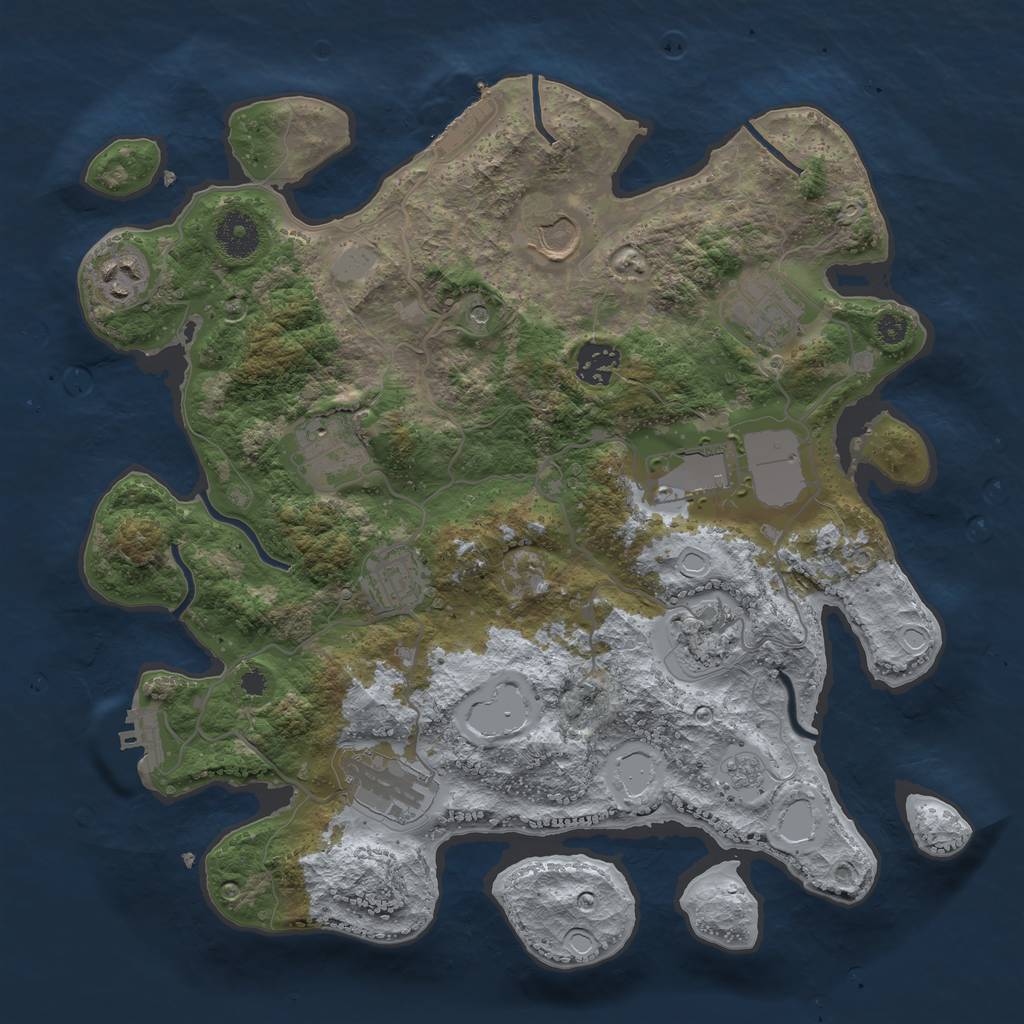 Rust Map: Procedural Map, Size: 3500, Seed: 15666, 18 Monuments