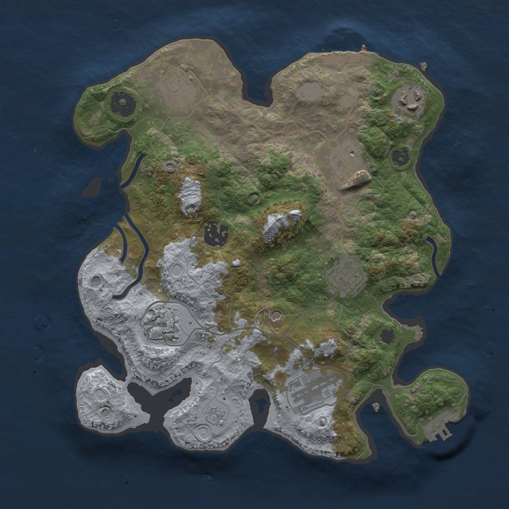 Rust Map: Procedural Map, Size: 3000, Seed: 1641730208, 16 Monuments
