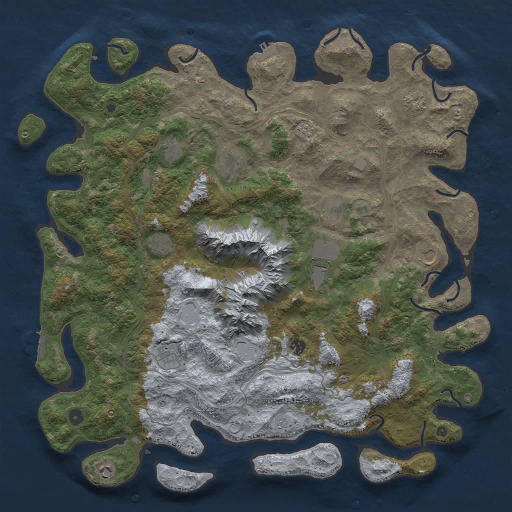 Rust Map: Procedural Map, Size: 5000, Seed: 683114272, 20 Monuments