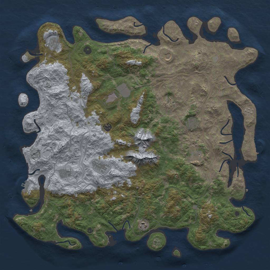 Rust Map: Procedural Map, Size: 5000, Seed: 34197, 20 Monuments