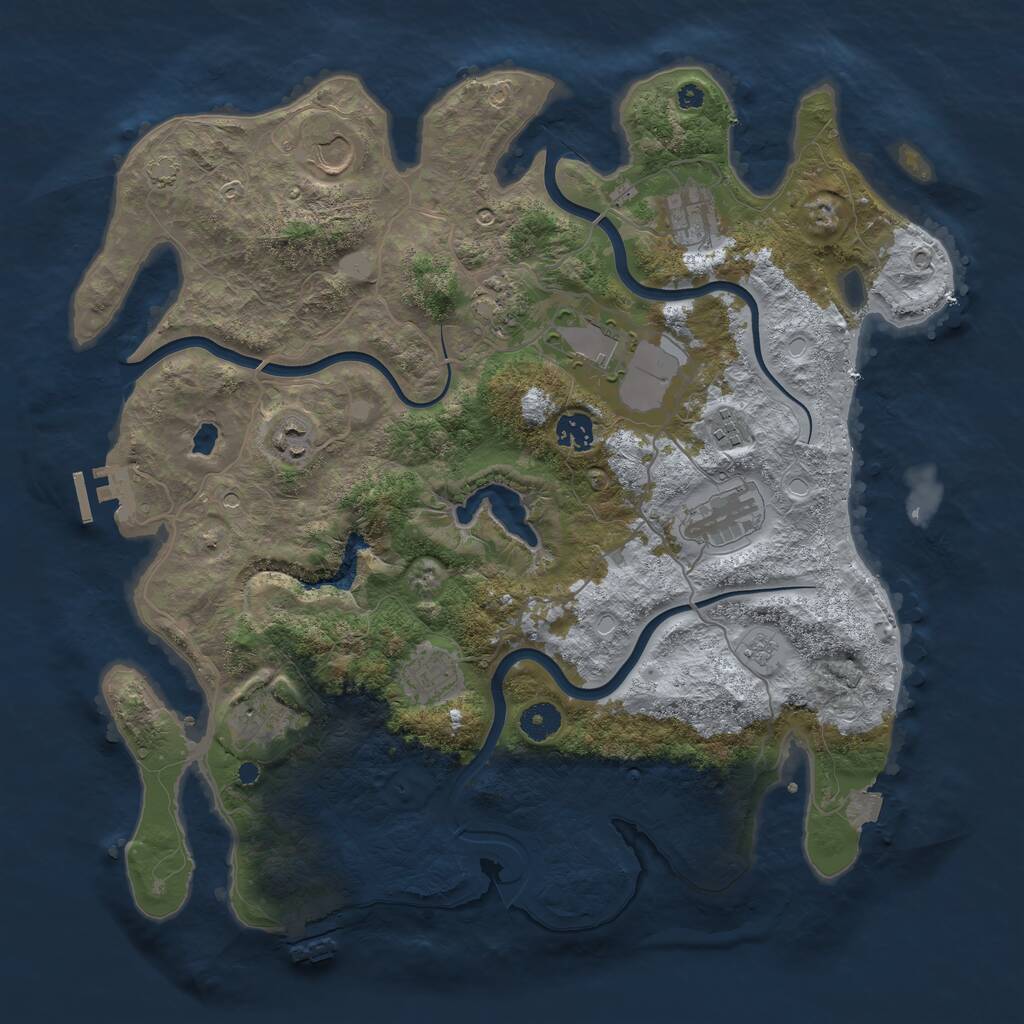 Rust Map: Procedural Map, Size: 4000, Seed: 2458980, 16 Monuments
